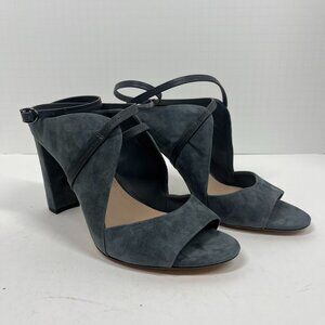 AD & Daughters Gray Suede Strappy Ankle Block Heel Mule, Size 9